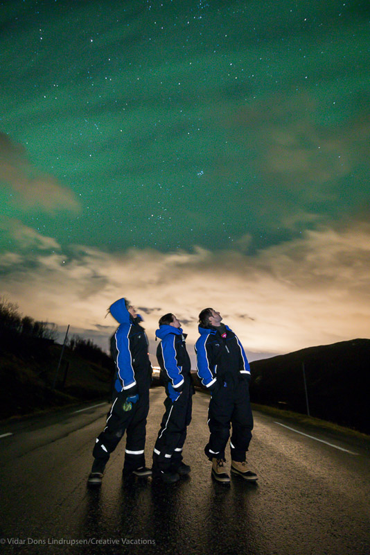 Three aurora hunters watching the sky (c) Vidar Dons Lindrupsen
