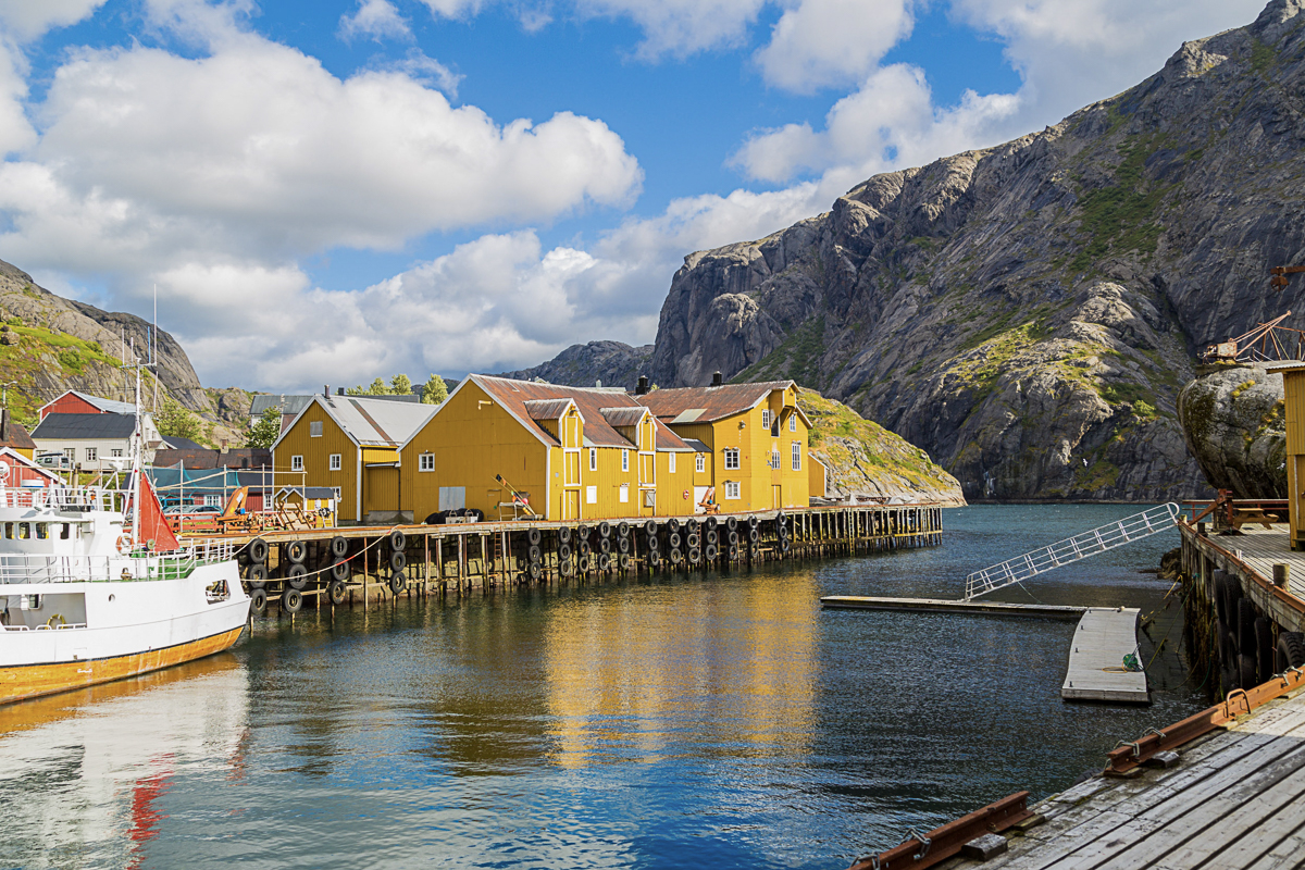 Nusfjord In Lofoten Is A Pearl In Red And Ochre Arctic Norway Nusfjord In Lofoten Is A Pearl In Red And Ochre Arctic Norway