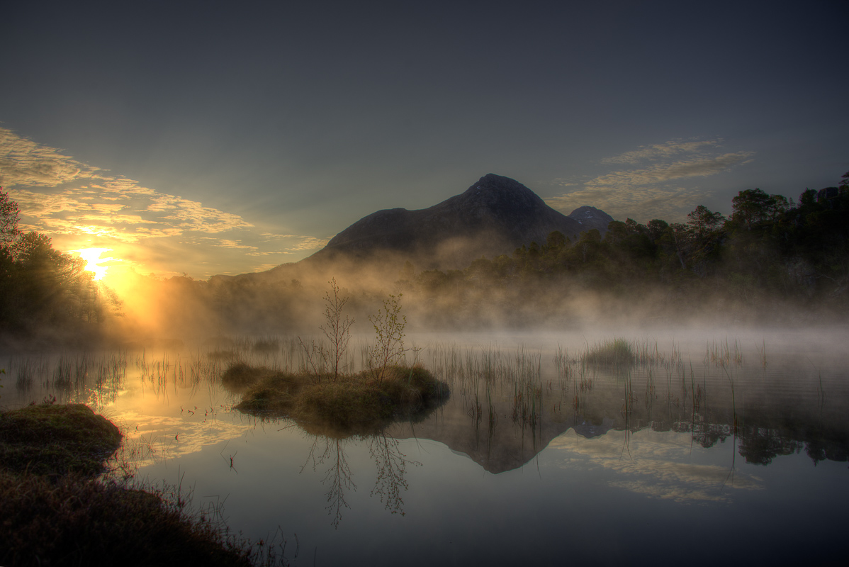 The mist forming over the bog by the cooling evening lends an air of mystery © Vesterålen Tours