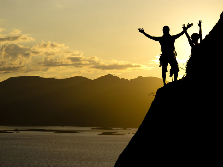 climbing in lofoten during midnight sun
