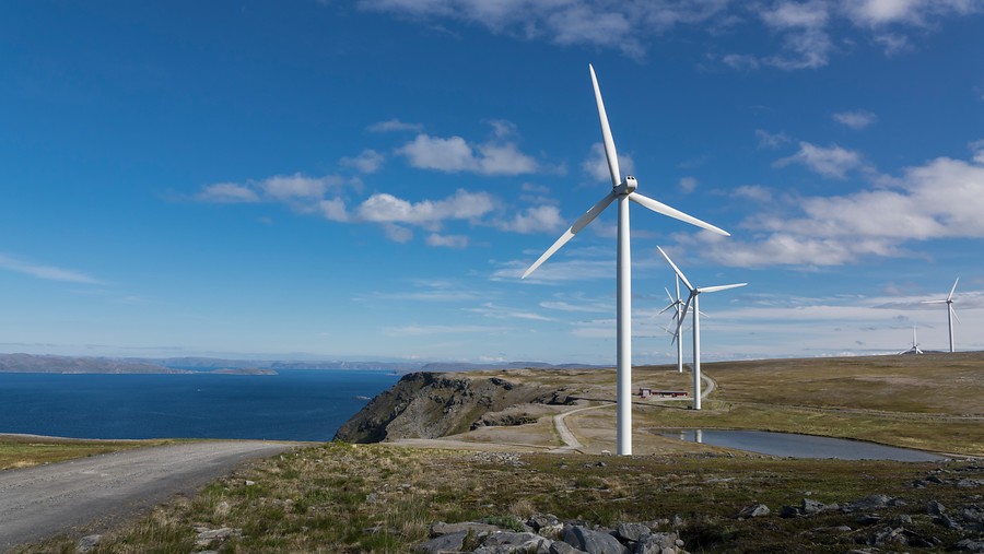 Havøygavlen og vindmøllene, med vidstrakt utsikt © Jarle Wæhler/Statens Vegvesen