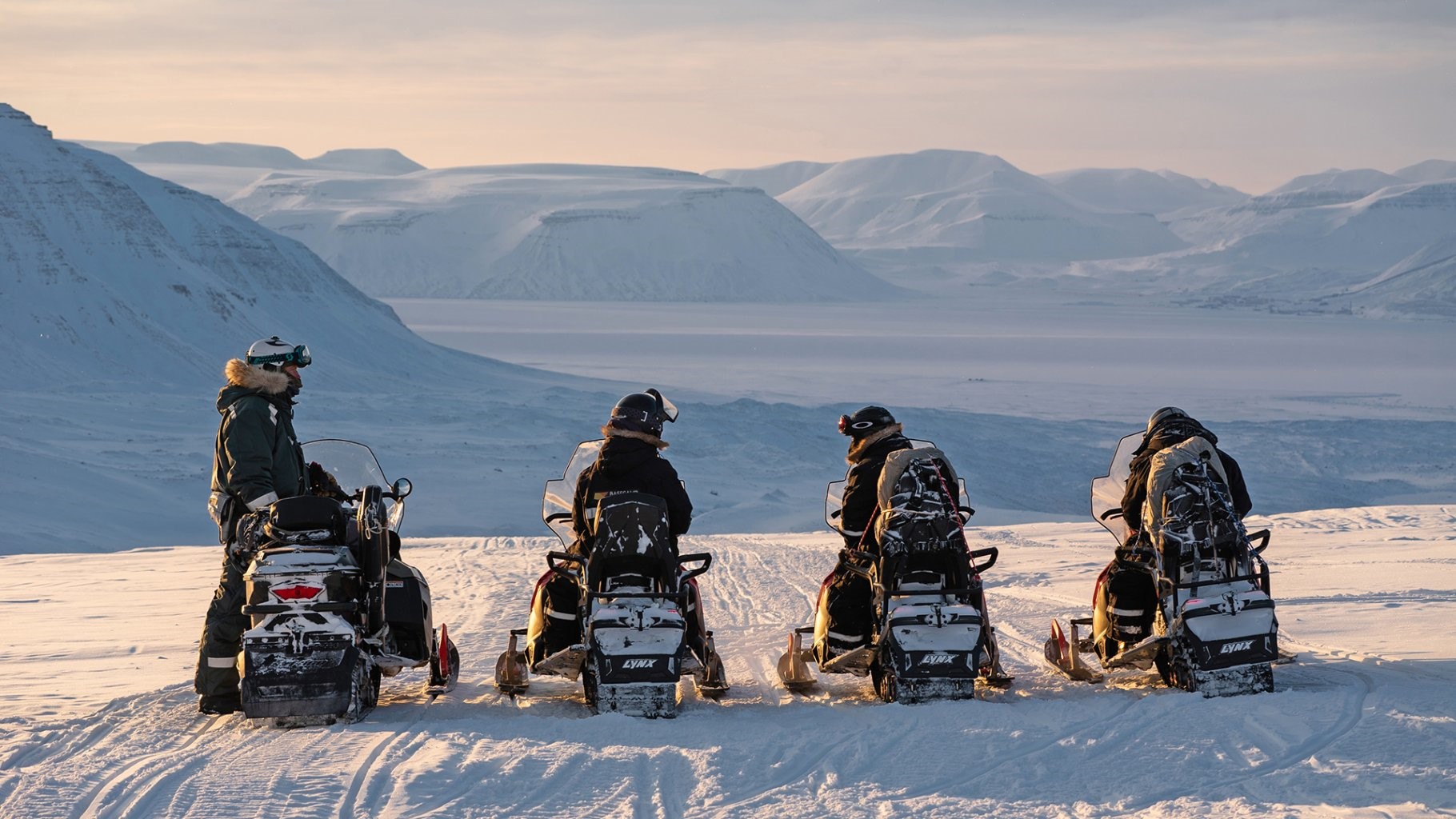 The journey to Isfjord radio can be done by snowmobile during the late winter and spring season © Basecamp Explorer