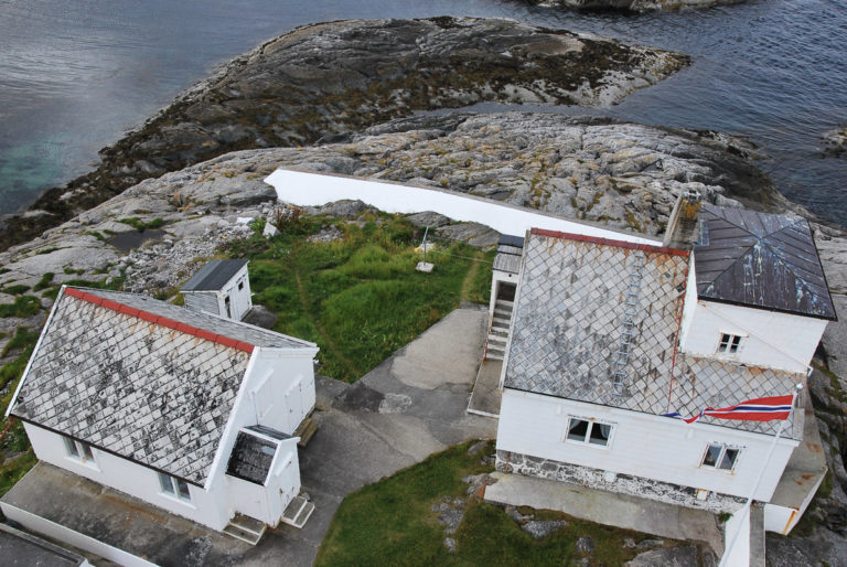 The view of the lighthouse accommodation quarters from the top of the lighthouse © Knut Hansvold