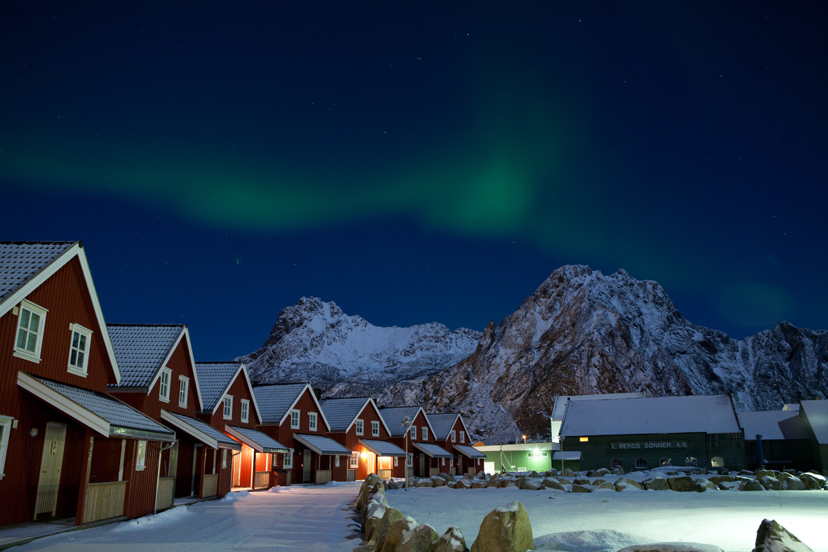 Holiday homes in Lofoten. Yes...and Aurora herself © Johnny Mazzilli