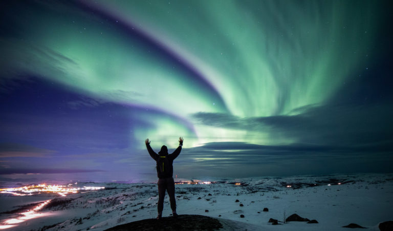 Northern Lights somewhere between Kirkenes and the Russian border @ William Copeland