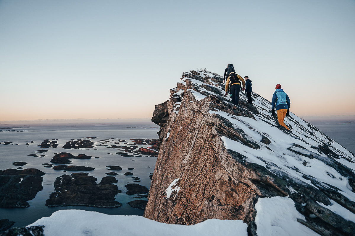 Finally at the top of the Rødøyløva peak, and 20 000 islets surround us all around © Simon Fossheim