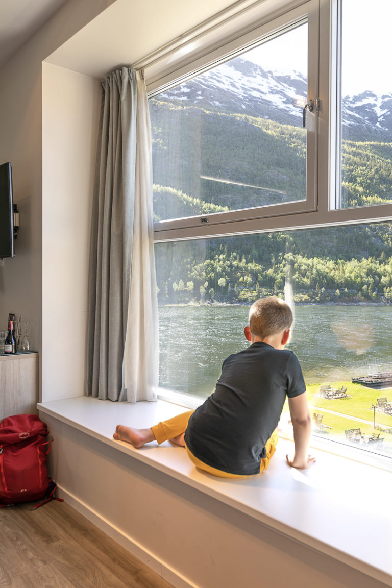 River view from the hotel room in Mosjøen, at Fru Haugans Hotel. © Kathrine Sørgård