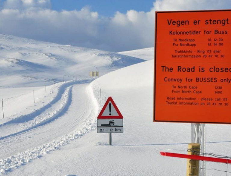 Read for driving in a convoy behind a snowplow to the North Cape in fantastic April weather © Knut Hansvold