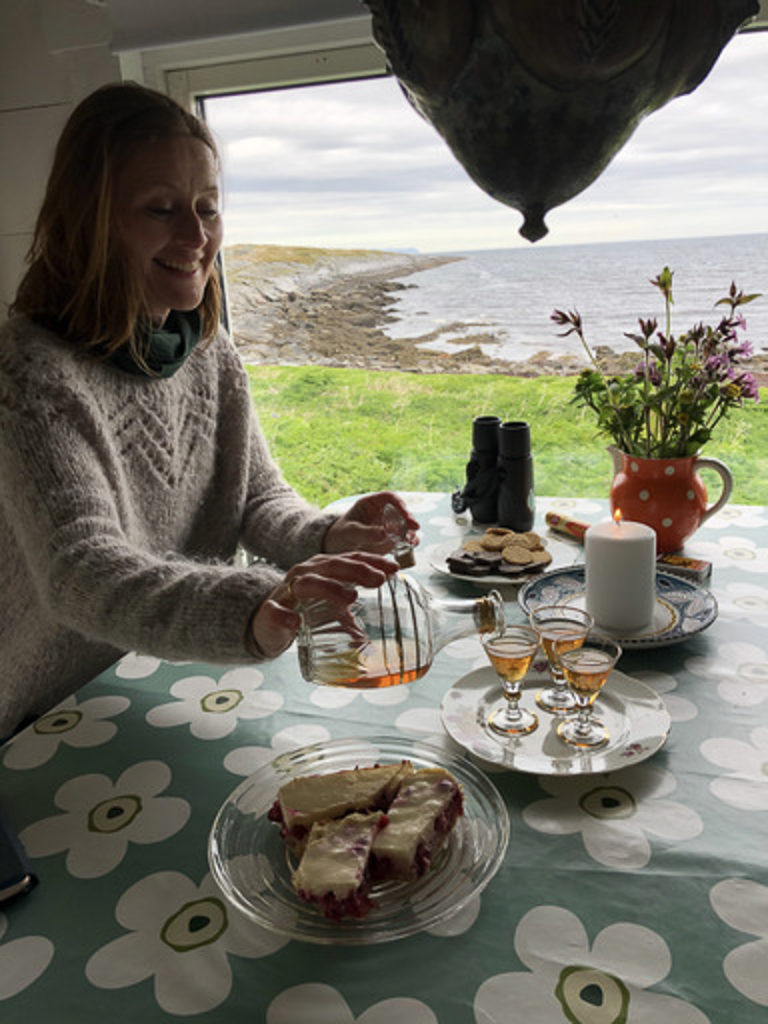 Cake and a small glass of cloudberry liqueur © Tamsøya