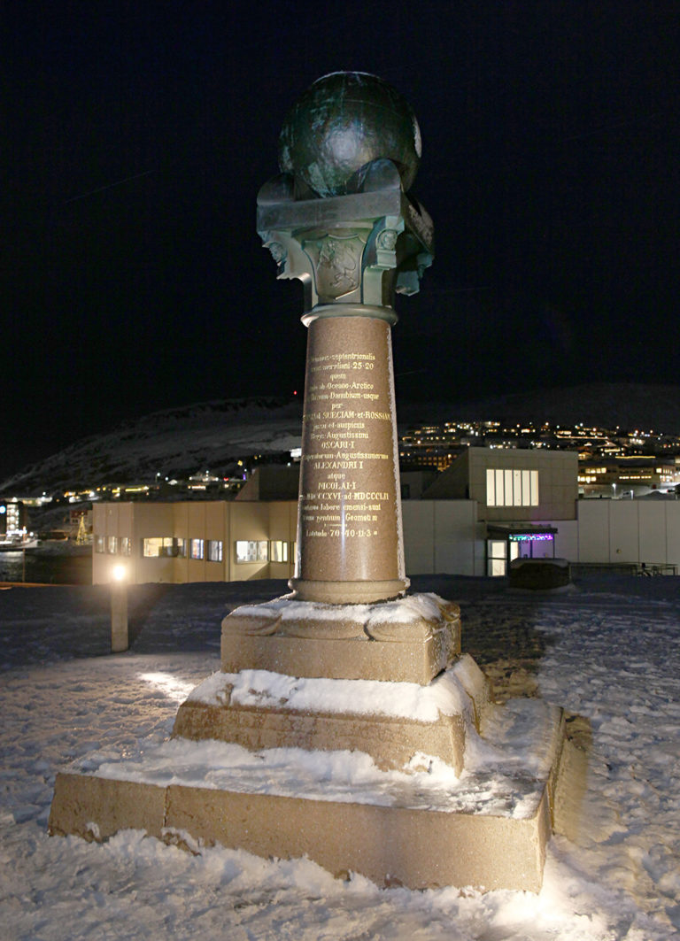 The Meridian Column at Fugleneset in Hammerfest is a memorial to the measurement of the globe in the 19th C. It all ended in the world's northernmost city, Hammerfest @ Bjørn-Owe Holmberg