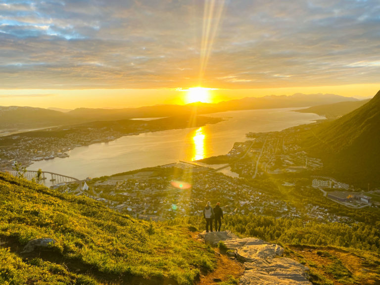 The midnight sun is just rising from its lowest point, and the time is a little past one in the morning. © Knut Hansvold