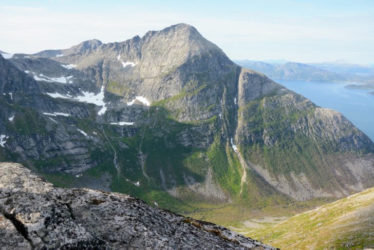 Mount Blåmannen, the highest peak on Kvaløya Island, seen from Mount Buren © Knut Hansvold