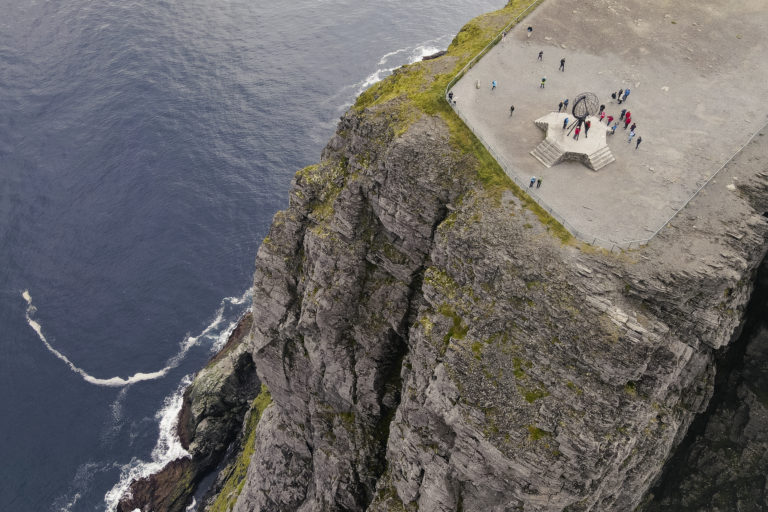 The North Cape monument seen from above. © Marie Nystad