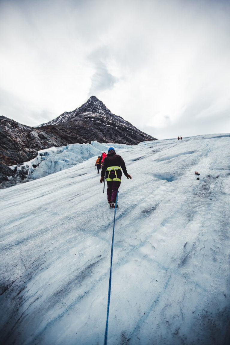 Heading up the Steindalsbreen glacier. Do this on an organised tour, otherwise you might fall into a crevasse © Petr Pavlíček / Visit Lyngenfjord