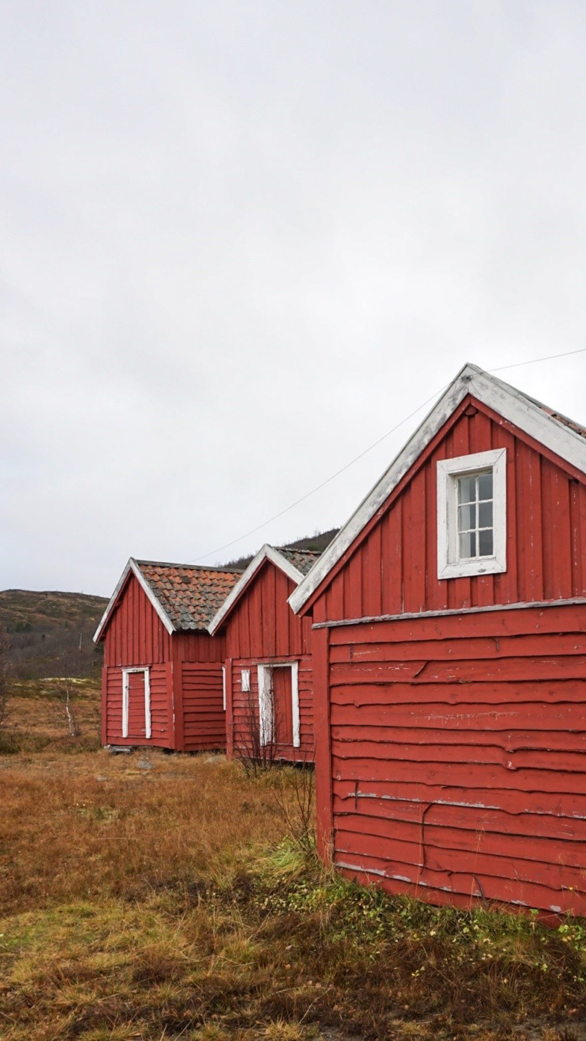 Red outbuildings from old Tromsø relocated to Hella. Red paint was the cheapest option and was used on all kinds of outbuildings © Knut Hansvold