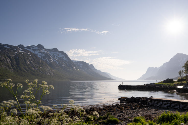 Ersfjorden one early summer evening, with 1000-metre-high mountains on both sides © Marie Nystad Helgesen