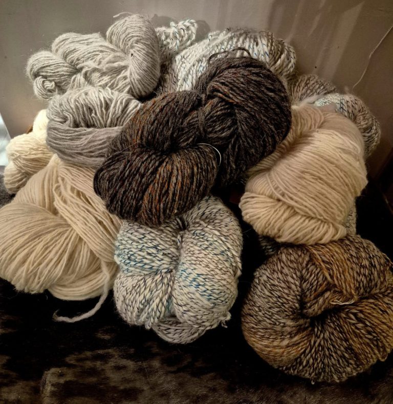 Wool from Kåfjord, spun in Balsfjord. Not entirely local – but not far off. The wool comes from Norwegian wild sheep © Kronebutikken