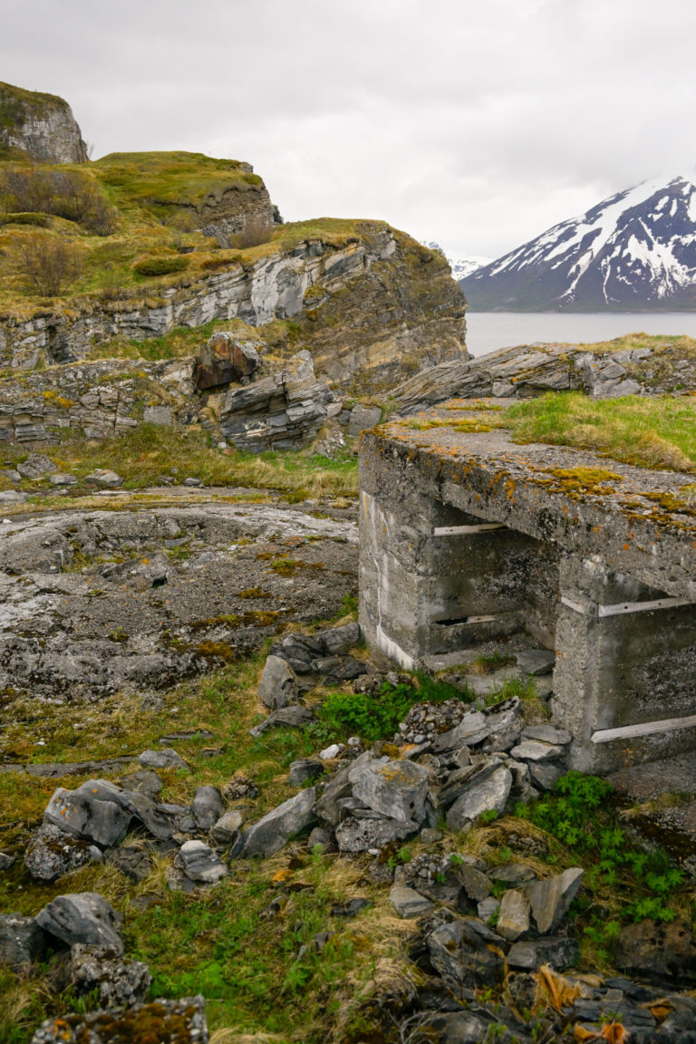 Crumbling concrete in a coastal landscape at Engnes © Knut Hansvold