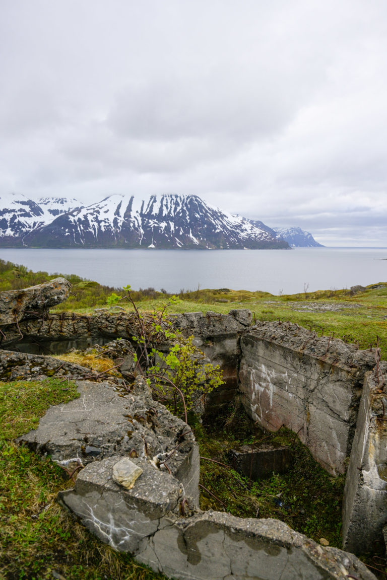 A bunker with a view – the mountains of Laukøya island in the background © Knut Hansvold