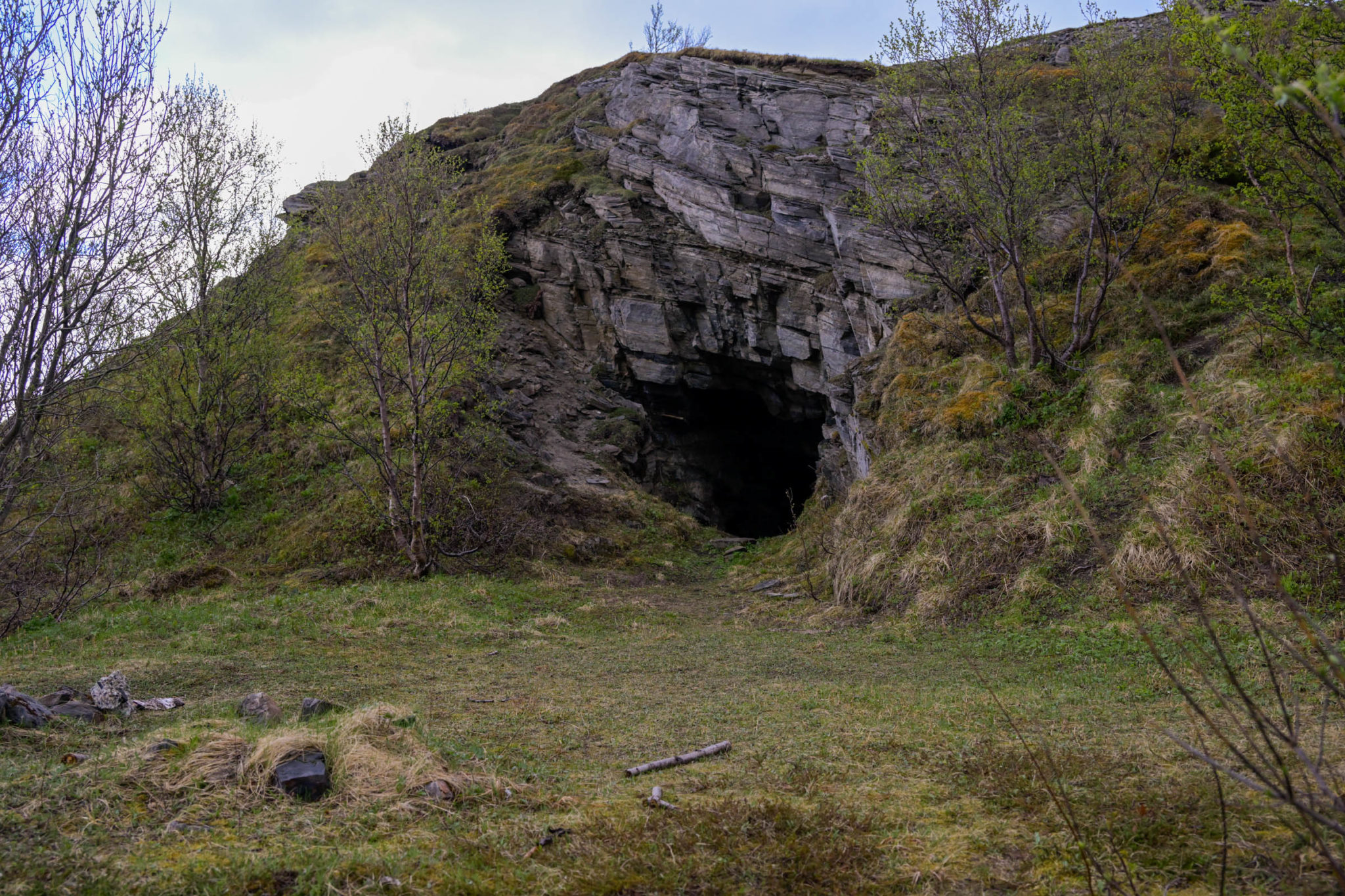 Entrance to blasted caves from World War II at Engnes © Knut Hansvold