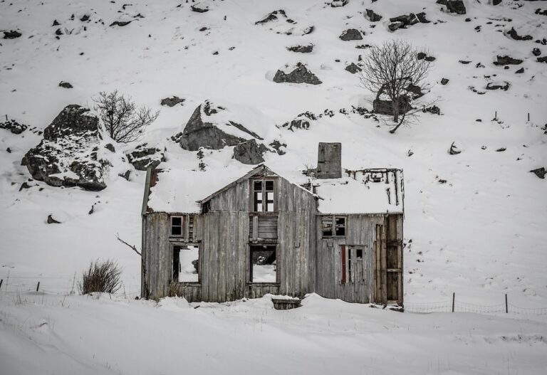 A house in Lofoten has begun its final chapter, left to weather and time. © Steinar Skaar / Statens vegvesen