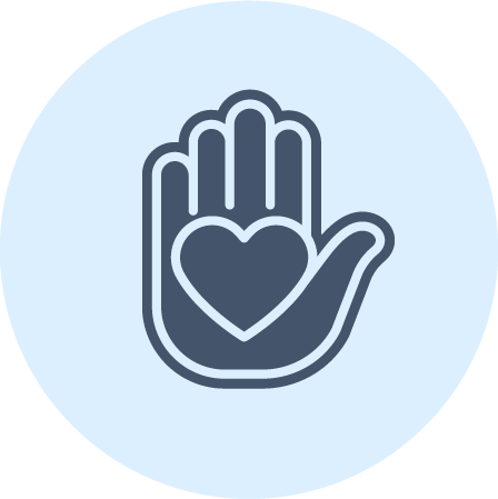 Icon for Arctic Respect, hand with a heart.