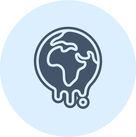 Icon for Arctic Smart, globe that is melting.
