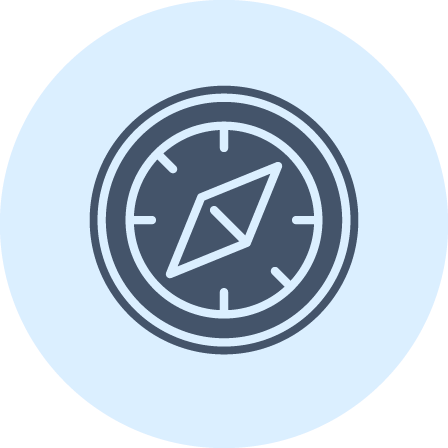Icon for Arctic Safety, compass.