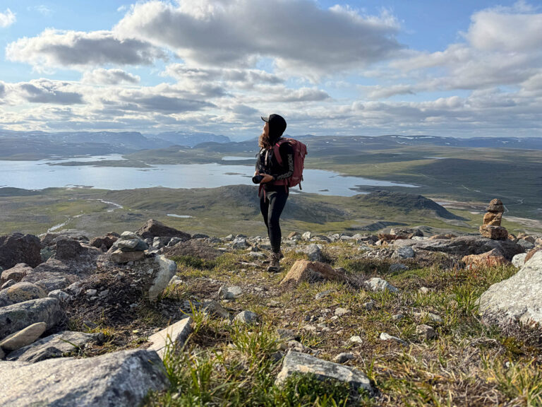 View of Guolasjávri on the way up